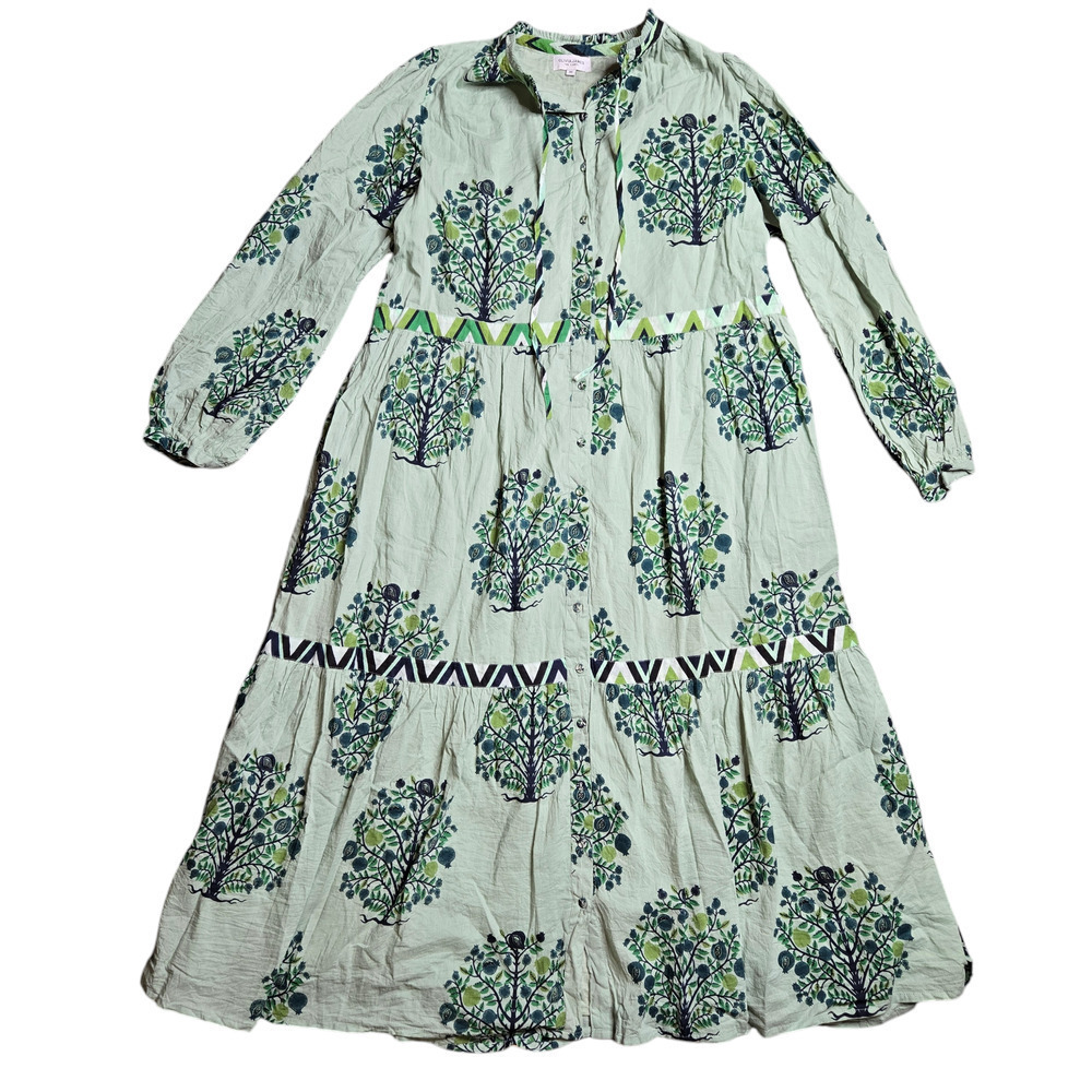Olivia James The Label Green Floral Rosie Orchard Maxi Dress Size: M